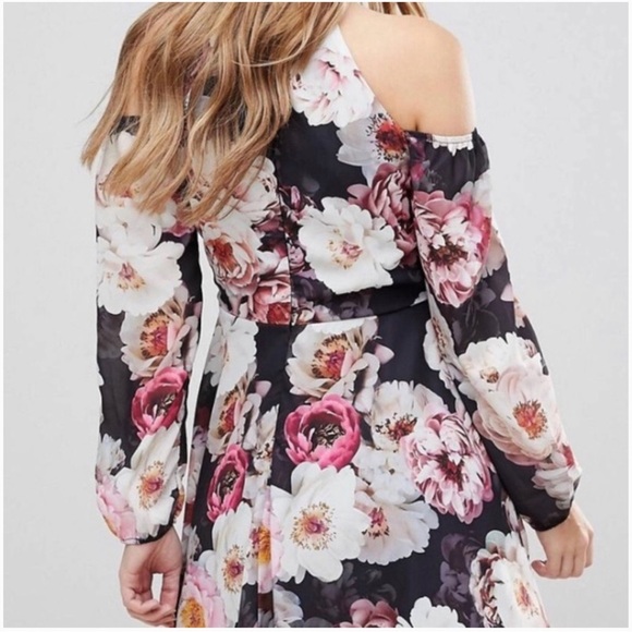 JESSICA WRIGHT | by SisterGlam VIOLET MULTICOLOUR FLORAL DRESS w/ Cold S… - Picture 8 of 16